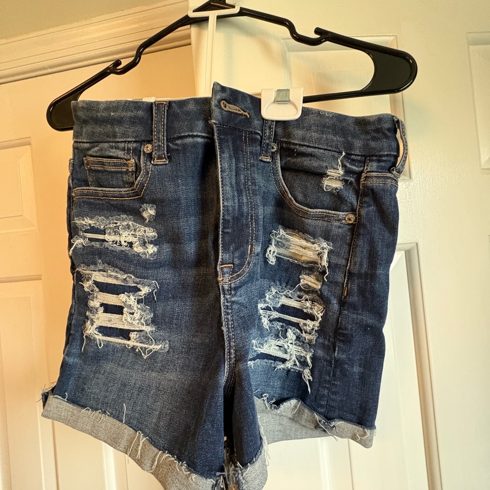 Distressed Denim Shorts